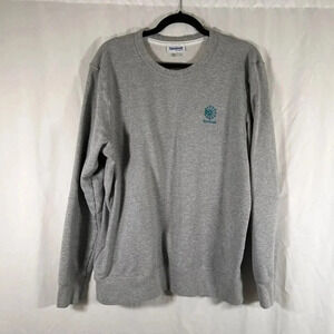 Reebok Classic Sweater Large Grey Long Sleeve Crew Neck 100% Cotton Pullover